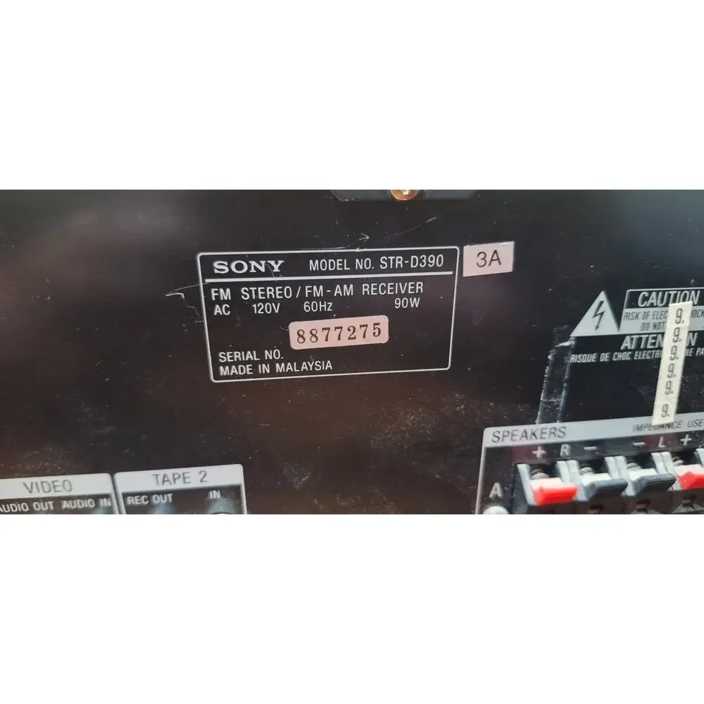 Sony Audio/Video Control Center FM Stereo AM-FM Receiver  Str-D390 Tested